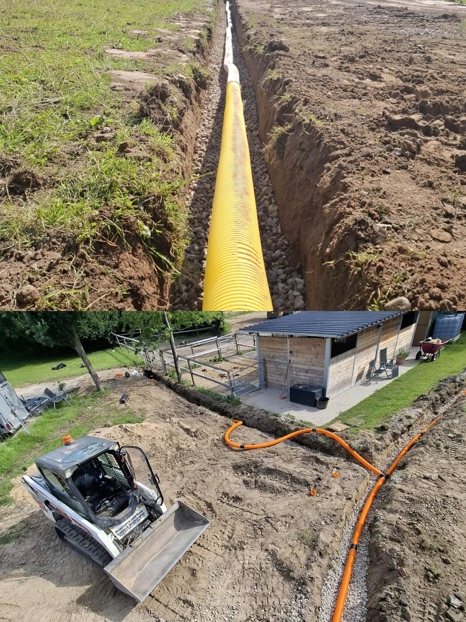 Leitungsbau und Drainage-Verlegung mit Bobcat
